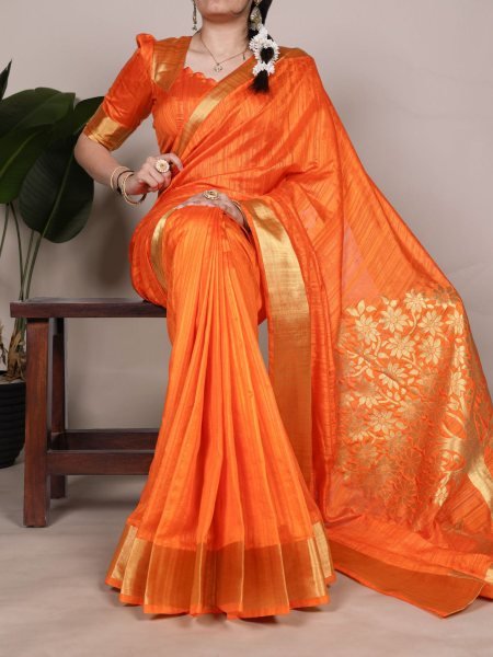 Premium Raw Silk Saree with Intricate Zari Work Festive Collection Sarees 