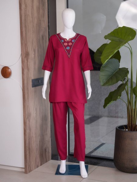 Premium Rayon Embroidery Kurti Plazo Set for Women for Resellers and Retailers CO ORD Sets