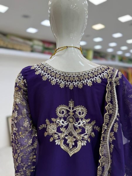 Premium Georgette Sequin Kurti Palazzo Set Full Heavy Party Wear Suit by Royal Export, Surat Ready To Wear Collection