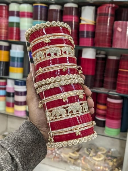 Premium Red Bridal Punjabi Chooda Set for Wedding and Traditional Bridal Wear Fashion Accessories Wholesale