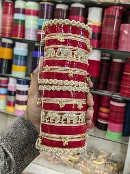 Premium Red Bridal Punjabi Chooda Set for Wedding and Traditional Bridal Wear Fashion Accessories Wholesale