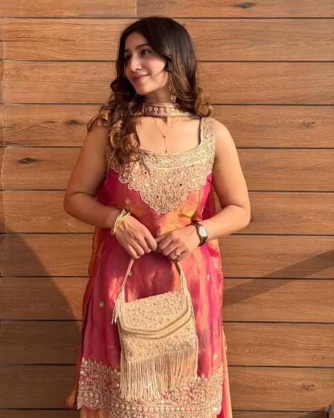 Premium Rust Peach Embroidered Sharara Suit with Dupatta for Wedding Functions Ready To Wear Collection