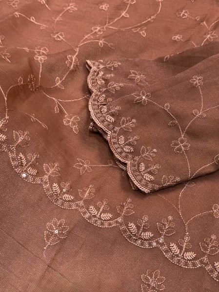 Premium Rust Status Silk Saree with Self Zari and Sequin Work For Wedding Wear Silk Sarees Wholesale
