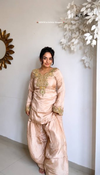 Premium Satin Glass Farshi Suit Set with Moti Embroidery Ready To Wear Collection
