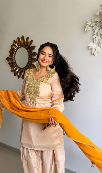 Premium Satin Glass Farshi Suit Set with Moti Embroidery Ready To Wear Collection
