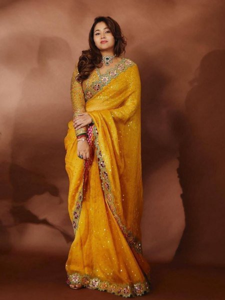 Premium Sequin Mirror Saree with Cutwork Border Ready to Wear Style Georgette Sarees Wholesale