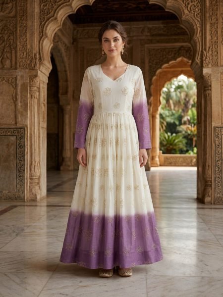 Premium Sequins Work Long Ethnic Gown for Wedding and Reception Wear  Anarkali Kurtis 
