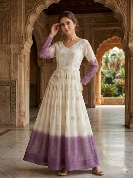 Premium Sequins Work Long Ethnic Gown for Wedding and Reception Wear  Anarkali Kurtis 