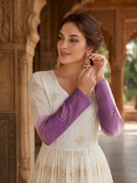 Premium Sequins Work Long Ethnic Gown for Wedding and Reception Wear  Anarkali Kurtis 