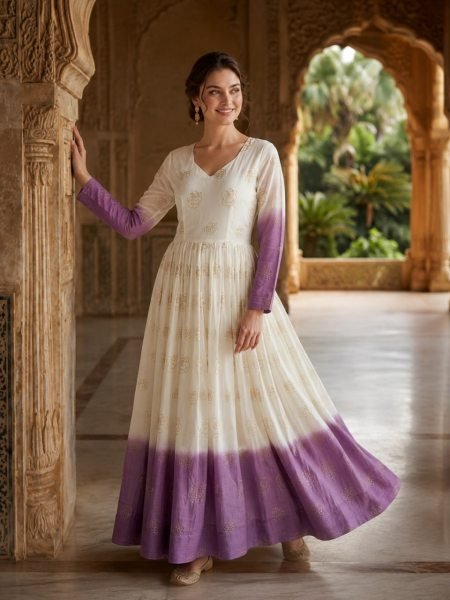 Premium Sequins Work Long Ethnic Gown for Wedding and Reception Wear  Anarkali Kurtis 