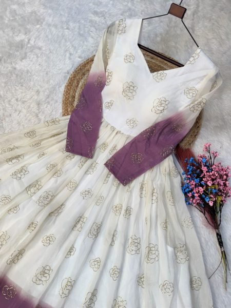 Premium Sequins Work Long Ethnic Gown for Wedding and Reception Wear  Anarkali Kurtis 