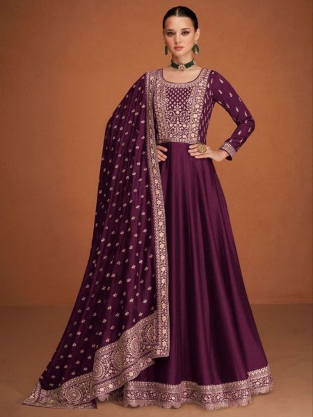 Premium Silk Embroidered Anarkali Suit Set Manufacturer Rate Salwar Kameez