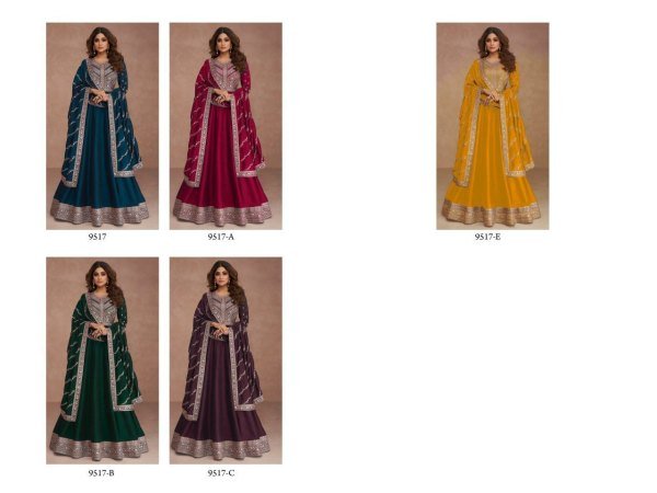 Premium Silk With Sequence Embroidery Work Anarkali Gown   Dupatta Ready To Wear Collection