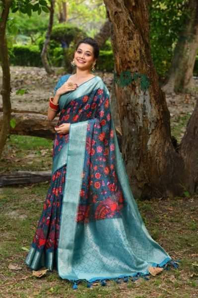 Premium Soft Chanderi Saree With All Over Traditional Kalamkari Print Designer Wedding Sarees Wholesale