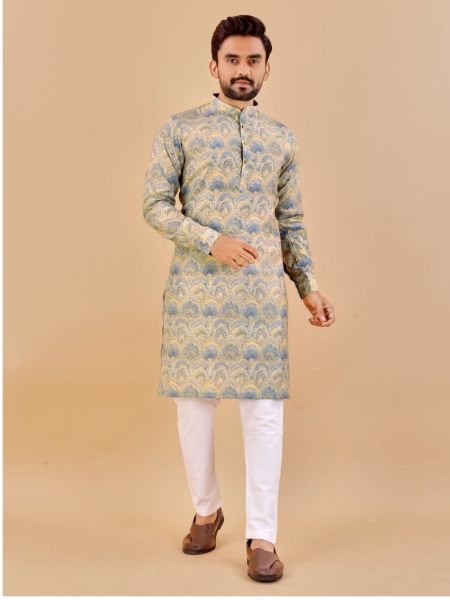 Premium Soft Cotton Foil Print Kurta Pajama
