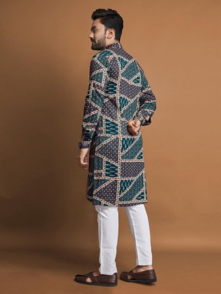 Premium Soft Cotton Foil Printed Mens Kurta Pajama for Festival Collection Kurta Pajama Wholesale