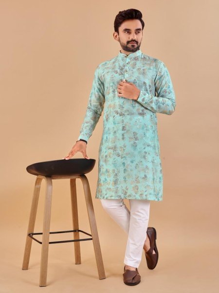 Premium Soft Cotton Foil Print Kurta payjama Collection  Kurta Pajama Wholesale