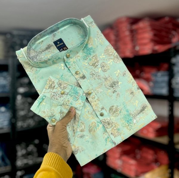 Premium Soft Cotton Foil Print Kurta payjama Collection  Kurta Pajama Wholesale