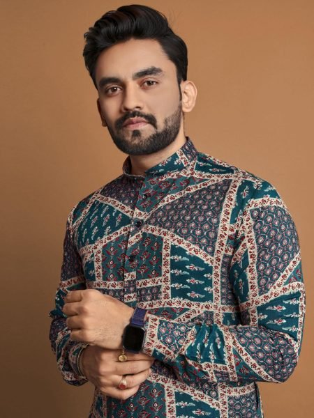 Premium Soft Cotton Foil Printed Mens Kurta Pajama for Festival Collection Kurta Pajama Wholesale