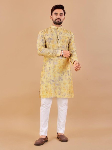 Premium Soft Cotton Foil Print Kurta payjama Collection  Kurta Pajama Wholesale