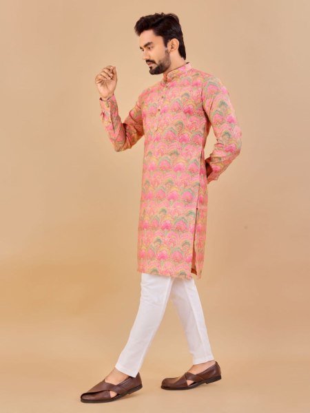 Premium Soft Cotton Foil Print Kurta Pajama Kurta Pajama Wholesale