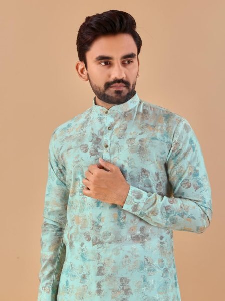 Premium Soft Cotton Foil Print Kurta payjama Collection  Kurta Pajama Wholesale