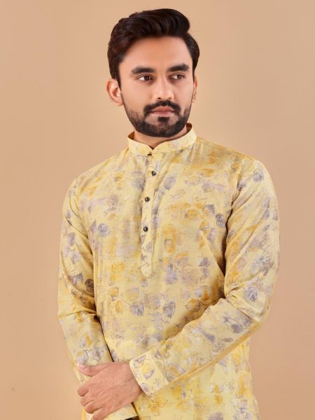 Premium Soft Cotton Foil Print Kurta payjama Collection  Kurta Pajama Wholesale