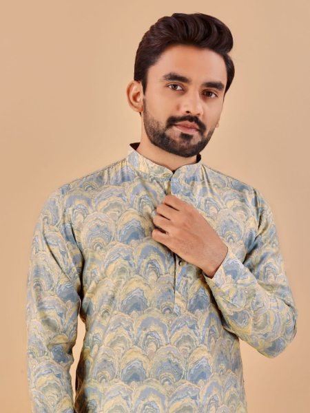 Premium Soft Cotton Foil Print Kurta Pajama Kurta Pajama Wholesale