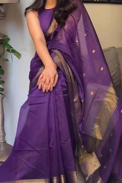 Premium Soft Lilan Cotton Saree Set with Rich Woven Blouse Perfect for Graceful Looks Cotton Sarees Wholesale