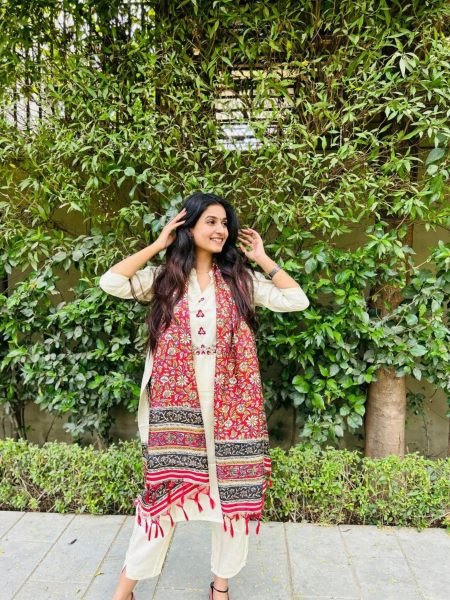 Premium south silk kurti  having embroidery on neck with pant  & beautiful printed Dupatta with zalar Kurti Set 3 Piece Kurti Set