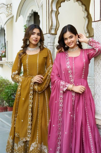 Premium Star Georgette Sequin Embroidery Gown with Dupatta Perfect for Diwali Special Offer Diwali Collection