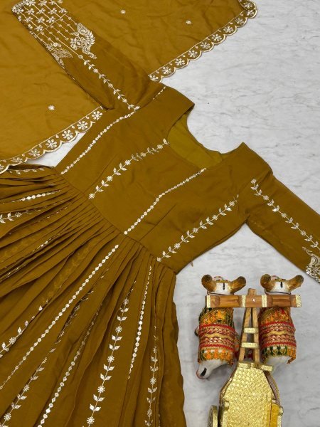 Premium Star Georgette Sequin Embroidery Gown with Dupatta Perfect for Diwali Special Offer Diwali Collection