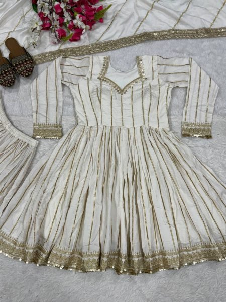 Premium White CP Vichitra Silk Sharara Set with Lace Border Dupatta For Wedding Special  Ready To Wear Collection