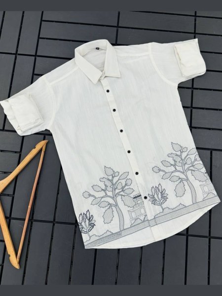 Premium White Linen Shirt for Men Office and Casual Wear 