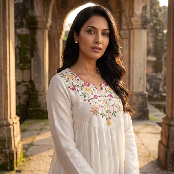 Premium White Silk Outfit with Fancy Neck Design for Festive Wear CO ORD Sets