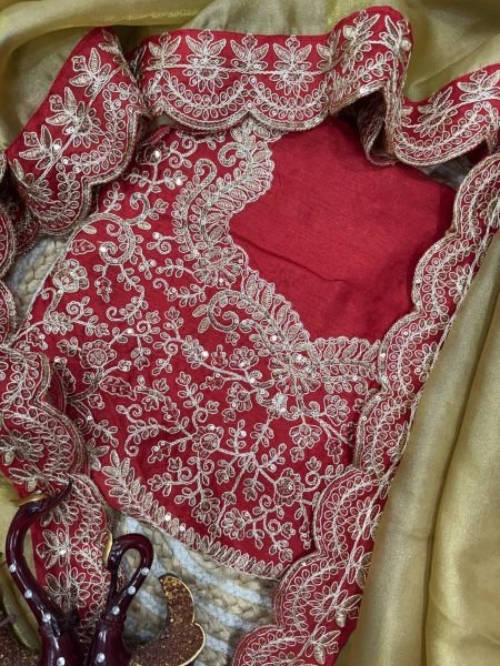 Premium Zoya Gold Soft Tissue Saree With Sequence Embrodery Work  Designer Wedding Sarees Wholesale