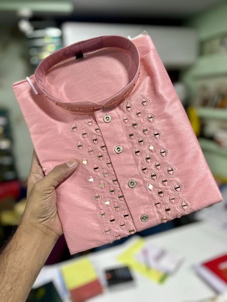 Presenting Men s Traditional wear mirror work  Kurta pant Kurta Pajama Wholesale