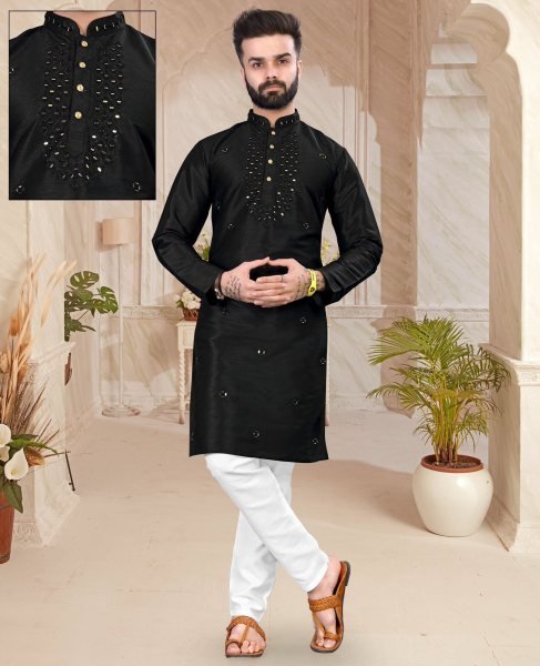 Presenting Men s Traditional wear mirror work  Kurta pant Kurta Pajama Wholesale