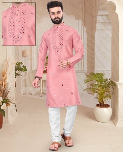 Presenting Men s Traditional wear mirror work  Kurta pant Kurta Pajama Wholesale