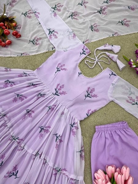 Presenting New Anarkali Faux Georgette Gown With Digital Print Anarkali Collection  Ready To Wear Collection