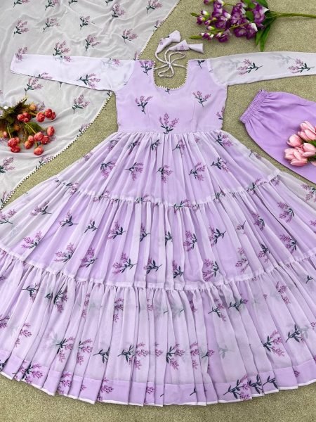 Presenting New Anarkali Faux Georgette Gown With Digital Print Anarkali Collection  Ready To Wear Collection