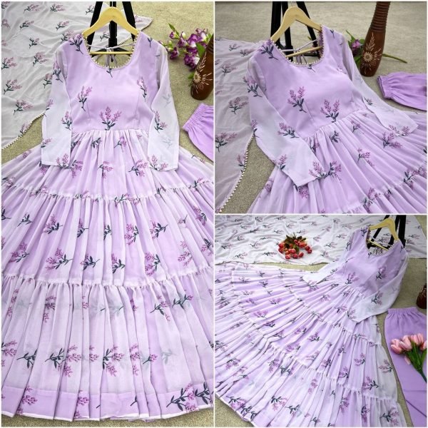 Presenting New Anarkali Faux Georgette Gown With Digital Print Anarkali Collection  Ready To Wear Collection