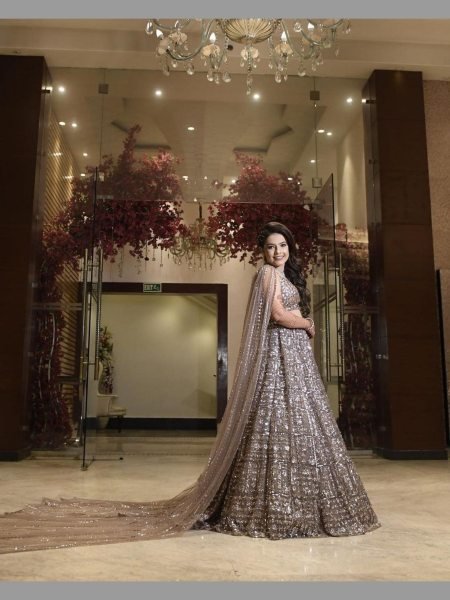 Presenting New Beautiful Net Fabric Golden Color Latest Lehenga Collection   Designer Lehenga Choli