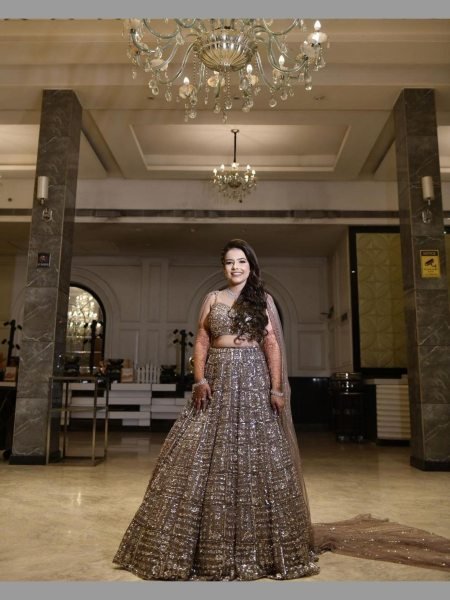 Presenting New Beautiful Net Fabric Golden Color Latest Lehenga Collection   Designer Lehenga Choli