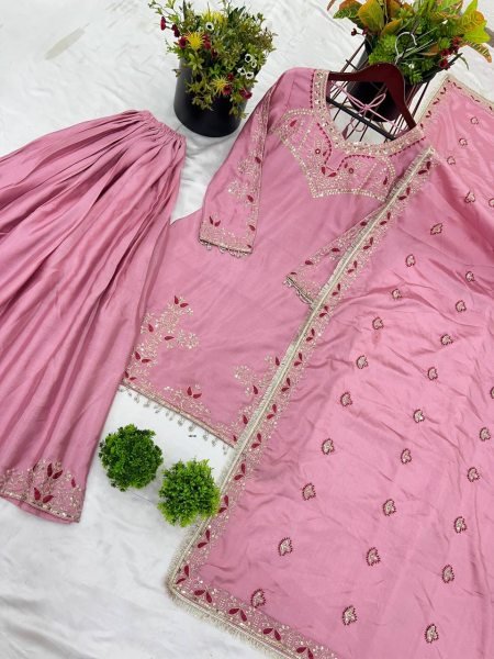 Presenting New Designer Party Wear Look Readymade Top Plazzo and Dupatta With Heavy Embroidery Work  Ready To Wear Collection