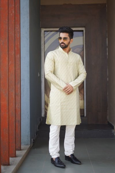 Presenting new heavy j card silk with amboj work traditional kurta Pant Kurta Pajama Wholesale