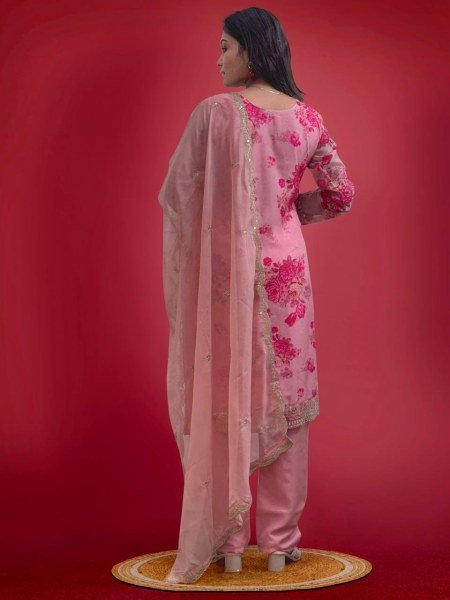 Presenting New Premium Kundan Organza Suit With Embroidery Coding Dori Sequence With Heavy Stone 3 Piece Kurti Set