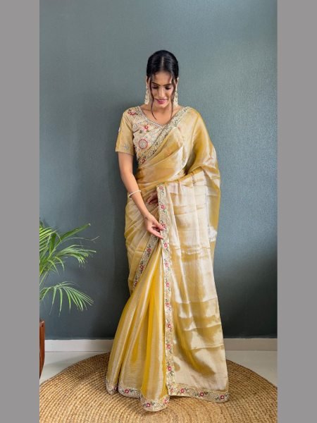 Presenting Premium Burberry Silk Embellished With Beautiful Handwork Border Silk Sarees Wholesale