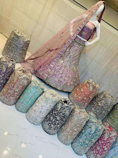  pretty pastel color  diamond  with miror work traditional wedding lehenga collection Bridal Lehenga Choli