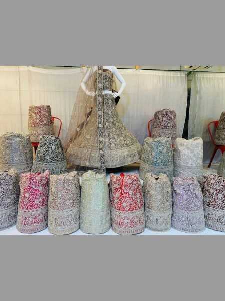  pretty pastel color  diamond  with miror work traditional wedding lehenga collection Bridal Lehenga Choli